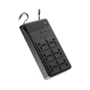 POWEROLOGY 2500W 6 AC POWER STRIP BUILT IN RETRACTABLE CABLES PWCUQC030