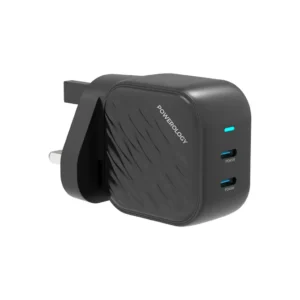Power up your devices faster and safer with the POWEROLOGY GaN Ultimate Dual USB-C Wall Charger (PD 45W).