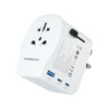 Stay charged wherever you go with the Powerology Universal Travel Adapter PD 45W 2300W in white