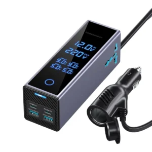 Stay powered and productive on the road with the POWEROLOGY 2AC Socket Car Power Inverter.
