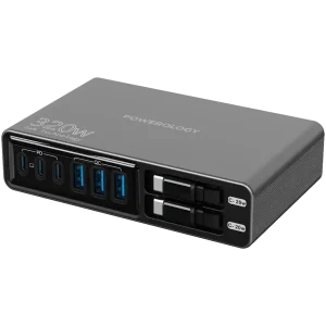 POWEROLOGY UNIVO GAN320W CHARGING STATION PD100W BLACK-PWCUQ049BK