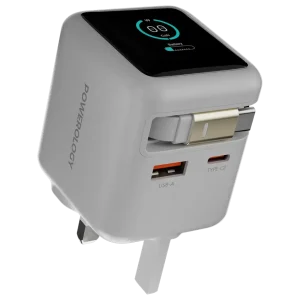 POWEROLOGY HALO DUAL -PORT GAN CHARGER-WHITE-PWCUQC051WH