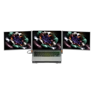 POWEROLOGY DUAL PORTABLE MONITOR WITH MST DOCKING STATION GREY PWGV1201AGY