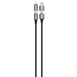 POWEROLOGY 4 IN 1 CHARGING AND DATA TRANSFER CABLE 240W 1M BLACK PWMHZA240WBK