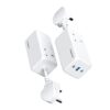 Powerology 65W Power Strip with Dual Power Socket – White (PWPS65W-WH)