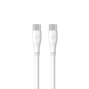 PAWA 60W QUICK CHARGING 1.2M DATA CABLE USB C-TYPE C WHITE PW-12PVCCTOC-WH