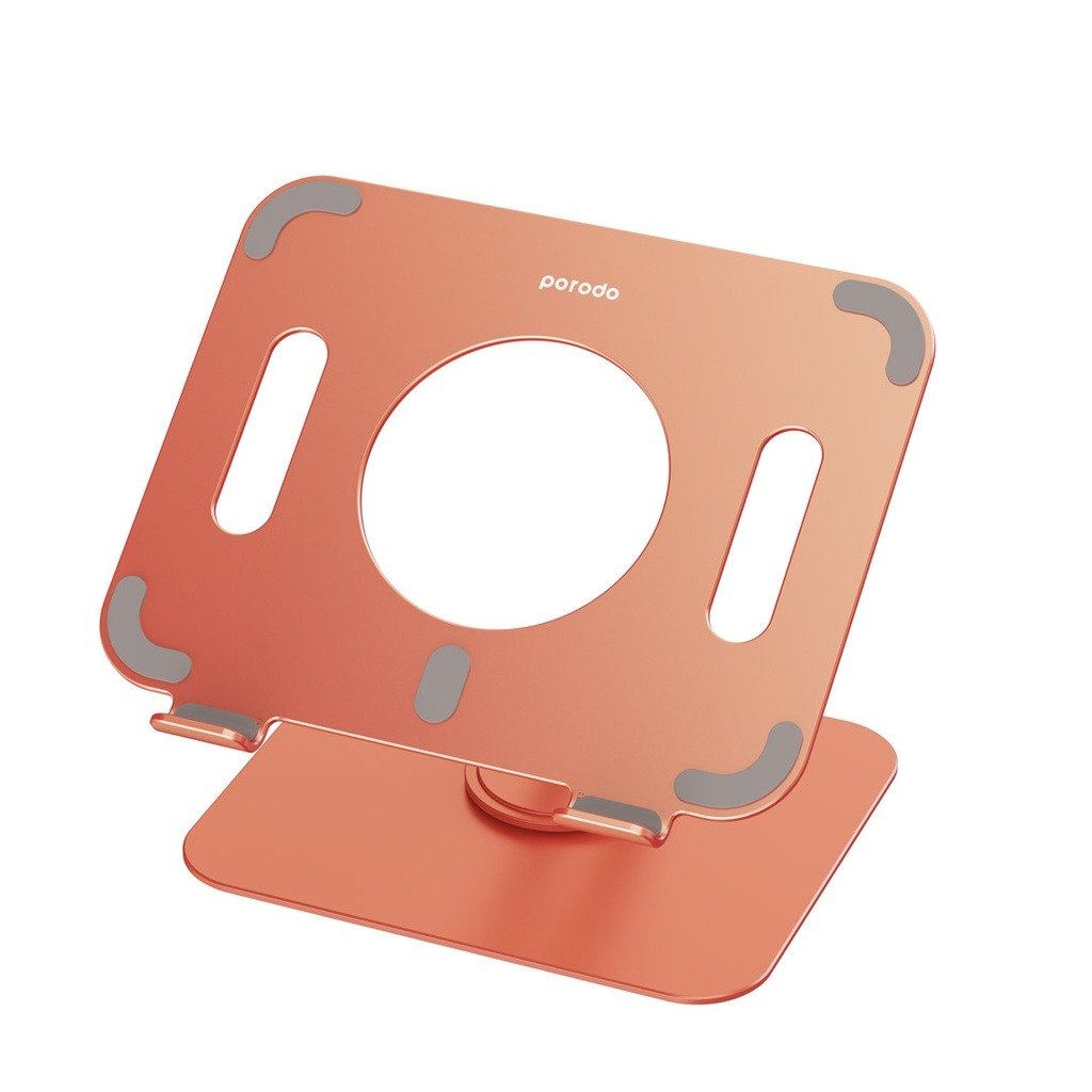 Porodo 360 Degree Rotating Tablet Stand Adjustable and Portable Orange - Image 2