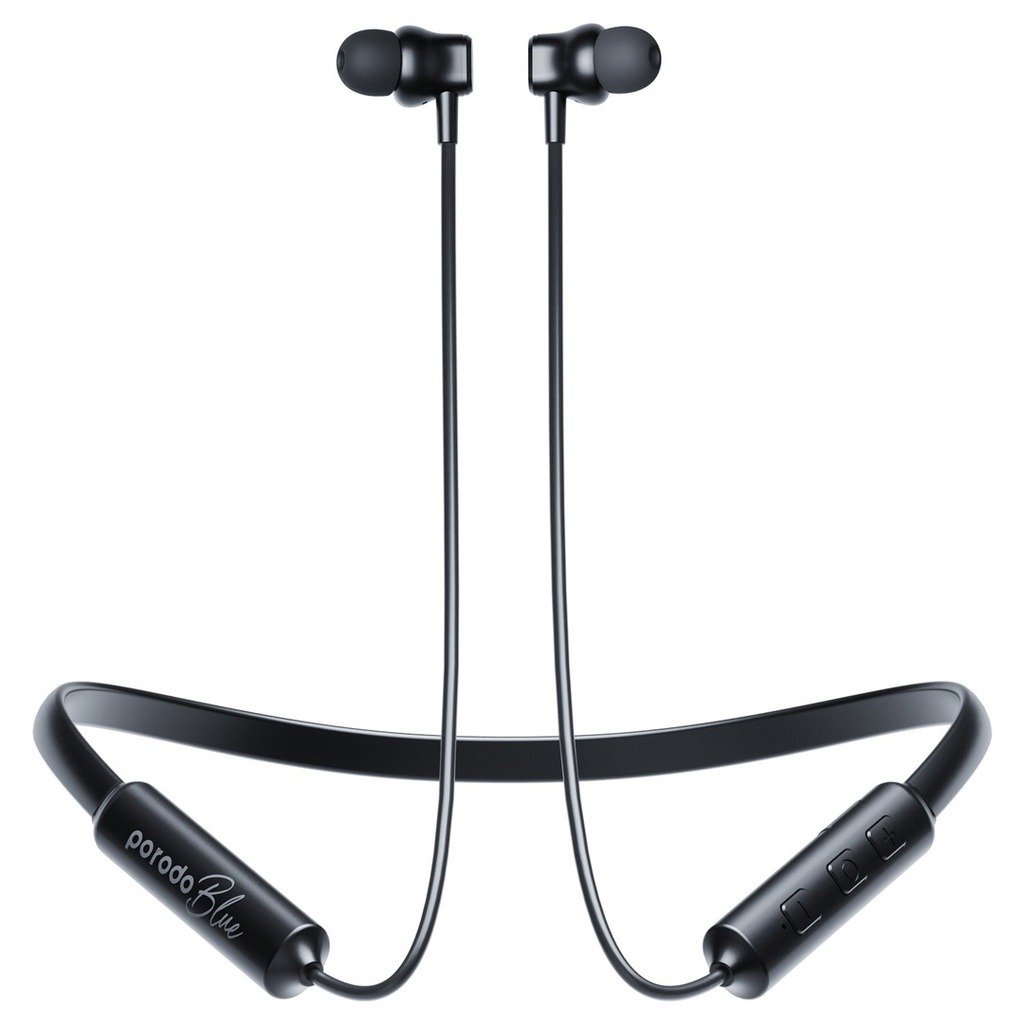 Porodo Blue ENC Neckband In-Ear Earphone Black PB-NKBIE-BK - Image 2