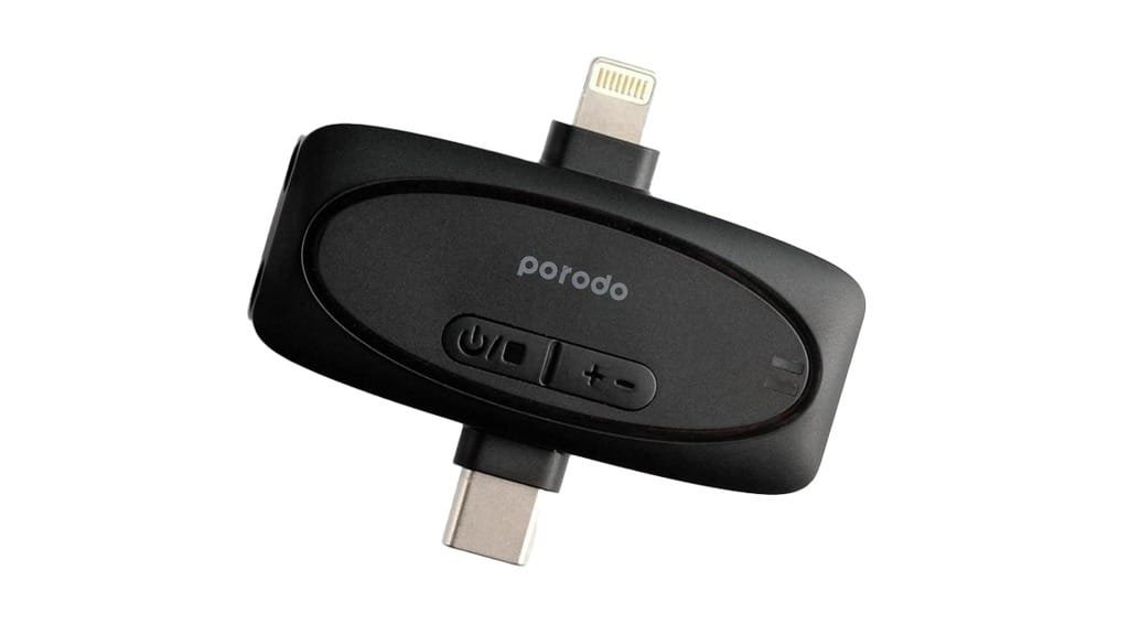 Porodo Wireless Lavalier Microphone & Charging Case - Black - Image 5