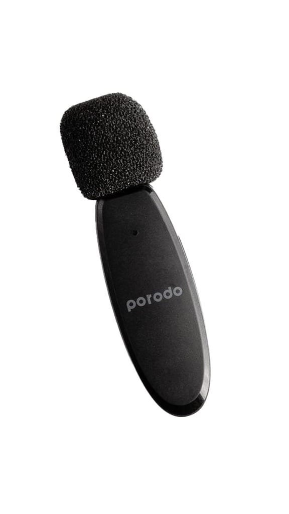 Porodo Wireless Lavalier Microphone & Charging Case - Black - Image 4