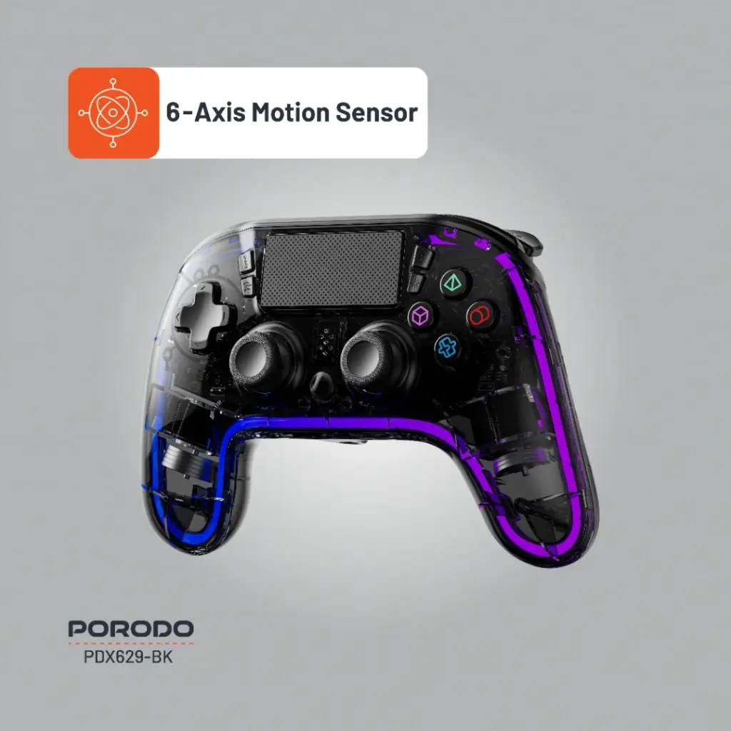 PORODO GAMING CRYSTAL SHELL PS4 RGB CONTROLLER CLEAR PDX629-CL - Image 4