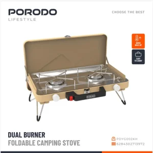 PORODO LIFESTYLE DUAL BURNER FOLDABLE CAMPING STOVE KHAKI PDYG002KH