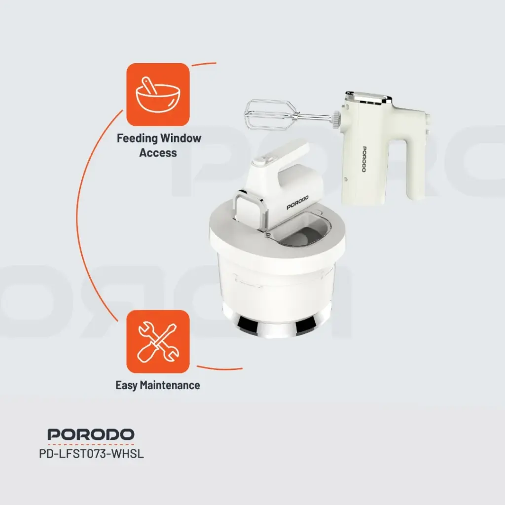 PORODO LIFESTYLE SPILL PROOF DUAL MODE MIXER WHITE SILVER PD-LFST073-WHSL - Image 11