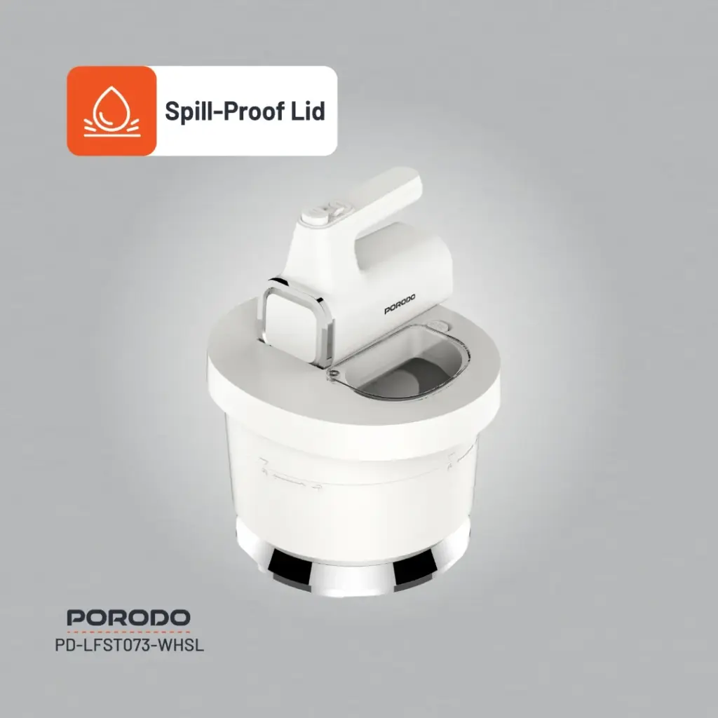PORODO LIFESTYLE SPILL PROOF DUAL MODE MIXER WHITE SILVER PD-LFST073-WHSL - Image 7