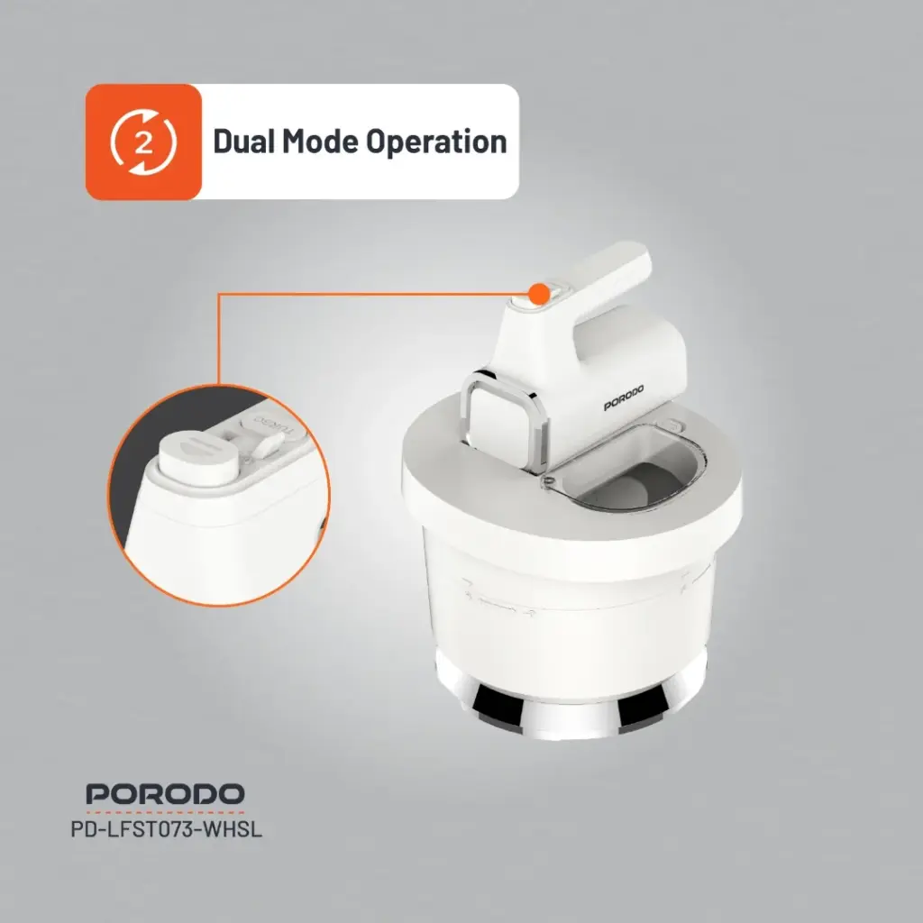 PORODO LIFESTYLE SPILL PROOF DUAL MODE MIXER WHITE SILVER PD-LFST073-WHSL - Image 4