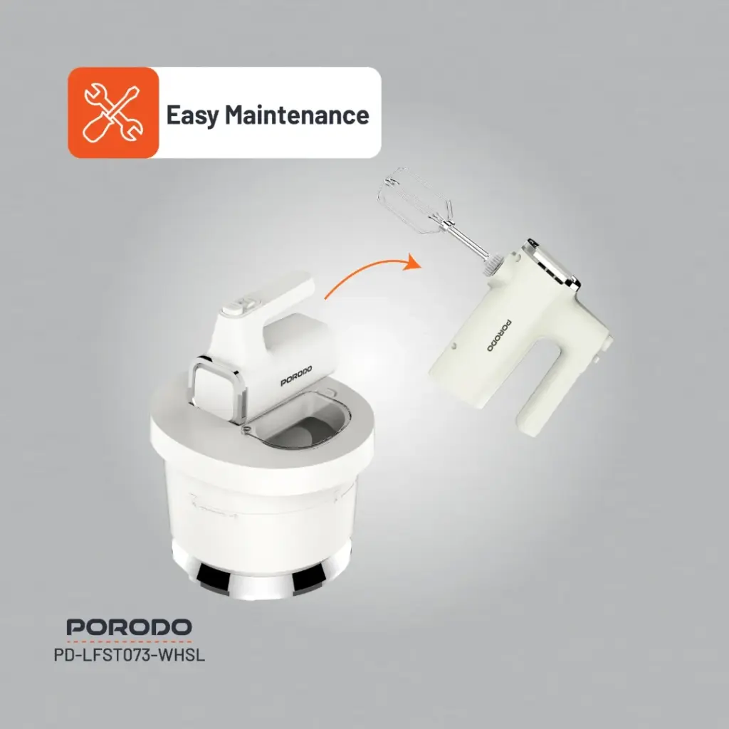 PORODO LIFESTYLE SPILL PROOF DUAL MODE MIXER WHITE SILVER PD-LFST073-WHSL - Image 3