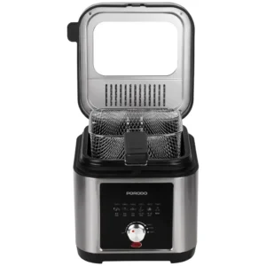 PORODO LIFESTYLE STAINLESS STEEL 2.5L DEEP FRYER ADJUSTABLE TEMPERATURE NON STICK TRAY SILVER PDLFSTED02FSL