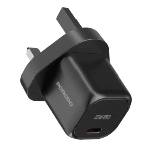Charge smarter and faster with the Porodo USB-C Power Delivery Wall Charger in sleek black