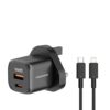 Power up efficiently and in style with the PORODO Dual Port Wall Charger PD 20W
