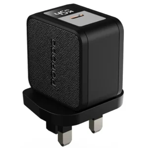 PORODO QUANTUM GAN 45W USB C WALL CHARGER WITH DIGITAL DISPLAY WITH C-C CABLE 1M BLACK PDFWCH093BKC
