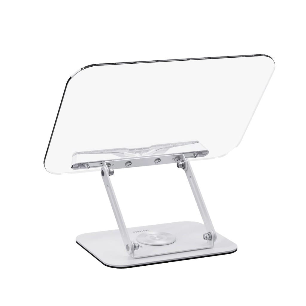 PORODO ROTATING TRANSPARENT MULTI PURPOSE STAND WHITE PD-TRN360S-WH - Image 2
