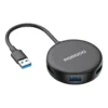 Porodo USB 3.0 Multi-Port Hub with USB-C Power Support – Black PD51CHBBK