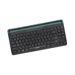 POWERO PLUS ERGONOMIC WIRELESS DUAL MODE KEYBOARD WITH PHONE AND TABLET HOLDER BLACK PR-PWK2K5T1-BK