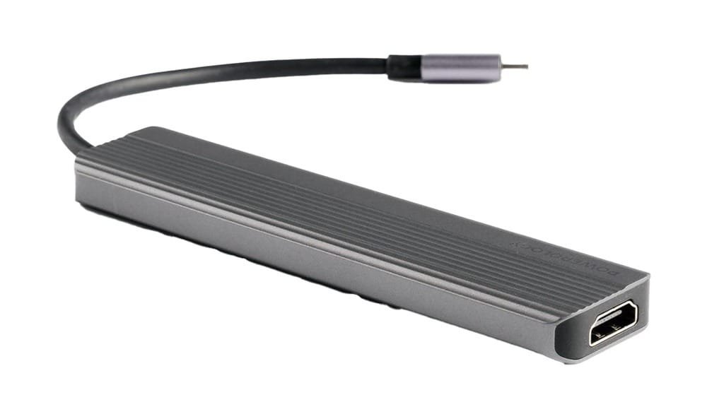 POWEROLOGY 6 IN 1 SLIM 4K HDMI USB C HUB PD 100W USB MICRO SD GRAY P61HBCGY - Image 3