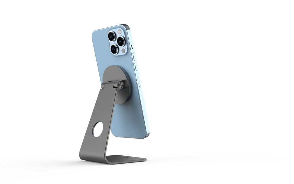 POWEROLOGY ALUMINUM MAGSAFE 90° STYLISH MOUNT PHONE HOLDER GRAY PMDPHAGY - Image 3