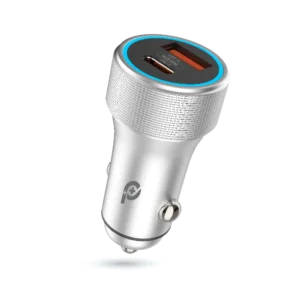 Keep your devices charged wherever the road takes you with the POWERO PLUS 48W Power Extreme Dual Port Car Charger in sleek grey