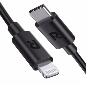 RAVPOWER TYPE C TO LIGHTNING CABLE 1M BLACK RP-CB062