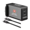 Stay powered up wherever you go with the SWISS MILITARY 100W Travel Adapter GAN II Super Charger