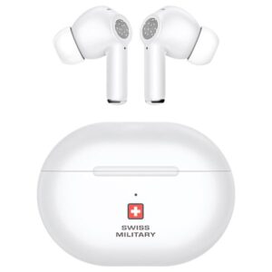 SWISS MILITARY DELTA 5 ACTIVE NOISE CANCELLATION ENC EARBUDS WHITE SM-TWS-DELTAS-ANC-ENC-WHI