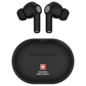 SWISS MILITARY DELTA 5 ACTIVE NOISE CANCELLATION ENC EARBUDS BLACK SM-TWS-DELTAS-ANC-ENC-BLK