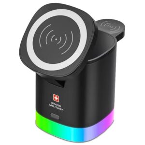 SWISS MILITARY 3 IN 1 WIRELESS MAGNETIC CHARGER BLACK SM-WLC-3IN1-PWC-BLK - Gadgets