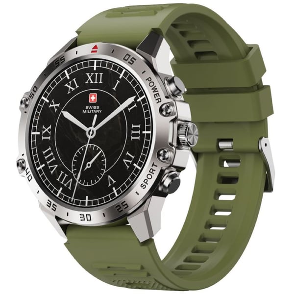 SWISS MILITARY DOM 5 WATCH WITH SILICONE STRAP GREEN SM-WCH-DOM5-SILFGRNSIS