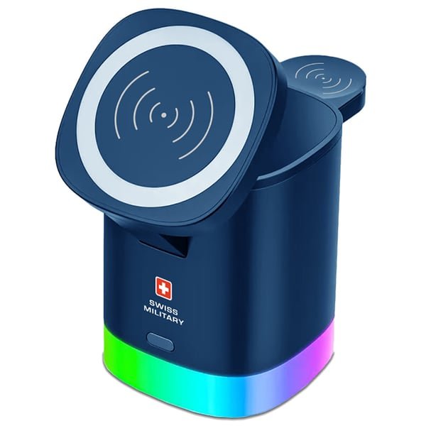 Swiss Military 3-in-1 Wireless Magnetic Charger Blue SM-WLC-3IN1-PWC-BLU