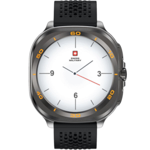 SWISS MILITARY DOM 7 GUNMETAL FRAME WITH BLACK SILICON STRAP - SM-WCH-DOM7-GUNF-BLKS