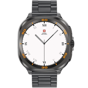 SWISS MILITARY DOM 7 GUNMETAL FRAME WITH BLACK STAINLESS STEEL STRAP SM-WCH-DOM7-GUNF-BLKSTL