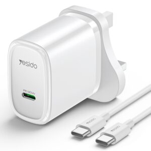 YESIDO 20W USB-C FAST CHARGER WHITE YC76C