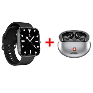 SWISS MILITARY ALPS 4 SMART WATCH BLACK WITH SWISS MILITARY VICTOR 3 BUDS