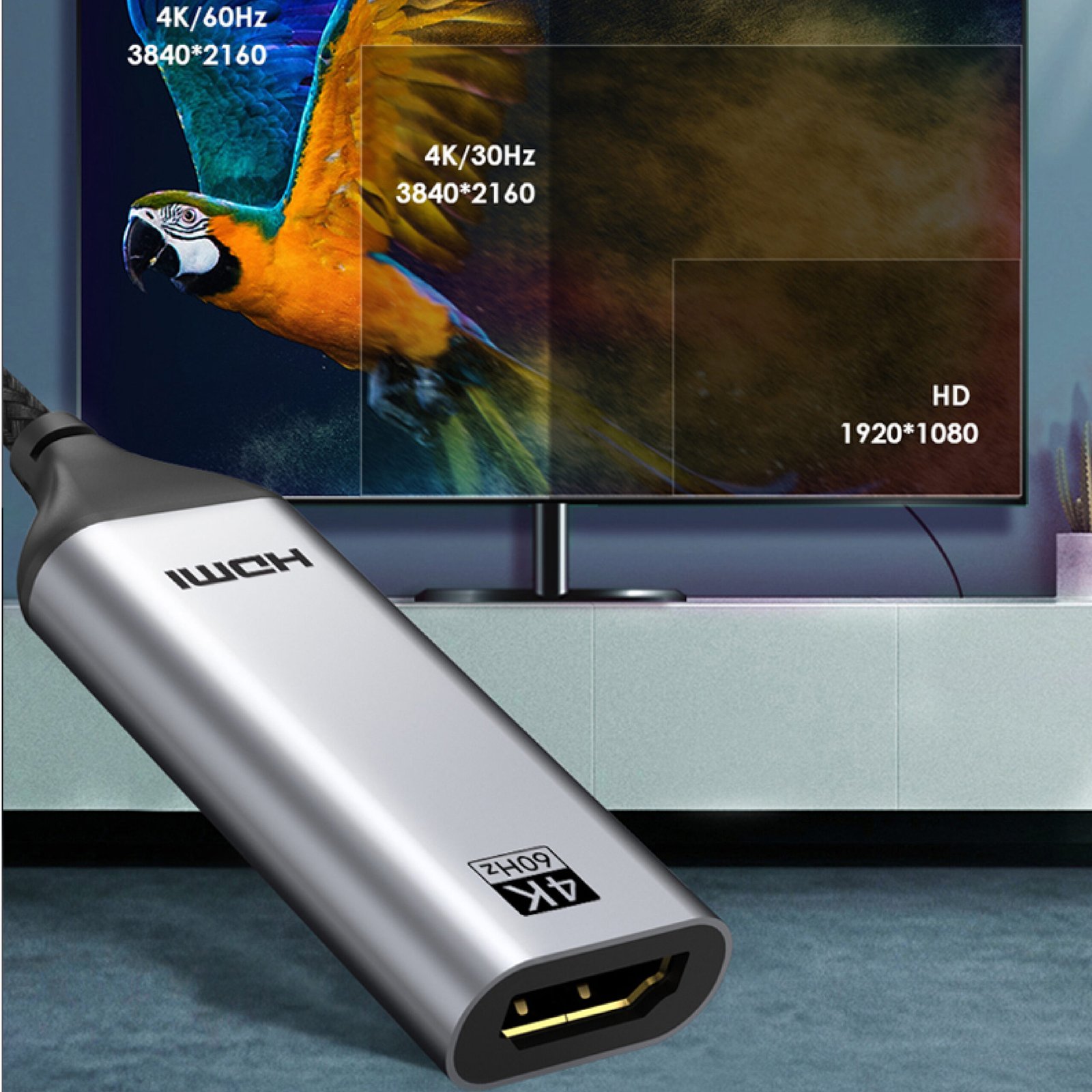 BLUPEBBLE USB TYPE C TO HDMI CABLE ADAPTER 0.2 MM BP-160-PU31CMHDFN1S-GY - Image 6