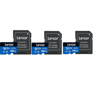 Lexar® High-Performance 633x microSDHC™/microSDXC™ UHS-I Card - Blue Series, Fast and Reliable Storage for Mobile Devices