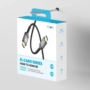 PAWA EL CARO SERIES HDMI TO HDMI 8K PREMIUM BRAIDED CABLE 2M BLACK PW-ELHD8K2M-BK