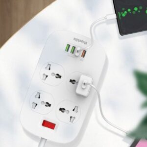 BLUPEBBLE SURGE PROTECTION POWER STRIP BP-PS1904P-WH