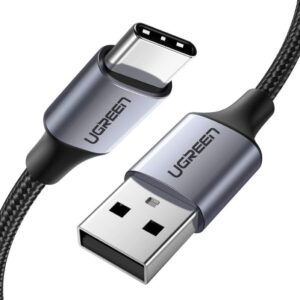 UGREEN USB-A TO TYPE C CABLE NICKEL PLATING ALUMINUM BRAID 2M BLACK 60128