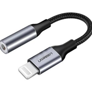 UGREEN LIGHTNING M/F ROUND CABLE ALUMINUM SHELL WITH BRAIDED 10CM BLACK 30756