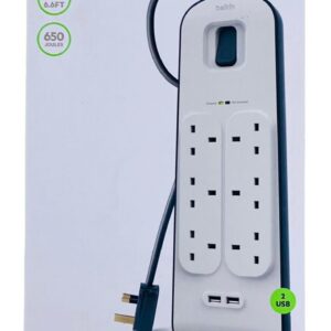 BELKIN 6 PORT SURGE PLUS PROTECTOR BL-SRG-6OT-2USBUL