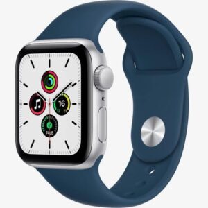 APPLE WATCH SE GPS 40MM SILVER ALUMINIUM CASE WITH ABYSS BLUE SPORT BAND MKNY3