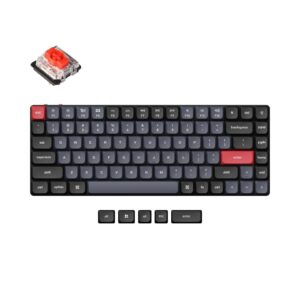 KEYCHRON K3 PRO 84 KEYS GATERON MECHANICAL KEYBOARD  WHITE BACKLIGHT RED SWITCHES K3P-A1